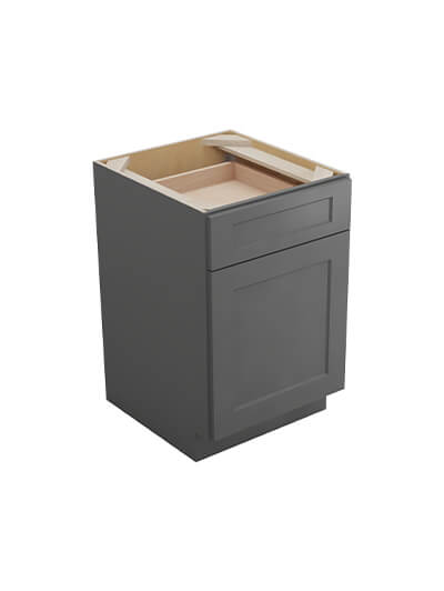 Shaker Grey B211rs Single Door Drawer One Rollout Shelf Base Closed