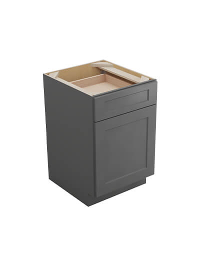 Shaker Grey B212rs Single Door Drawer Two Rollout Shelf Base Closed