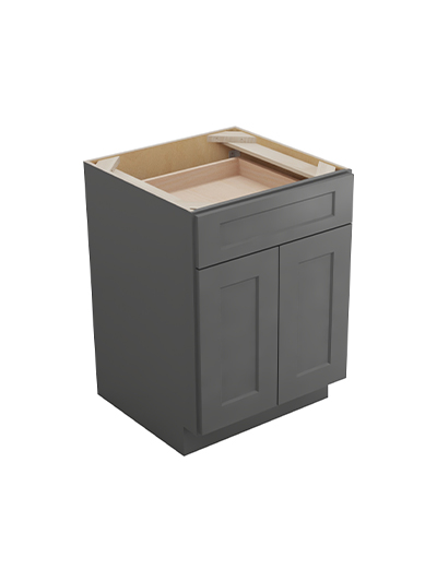 Shaker Grey B241rs Double Door One Rollout Shelf Base Closed