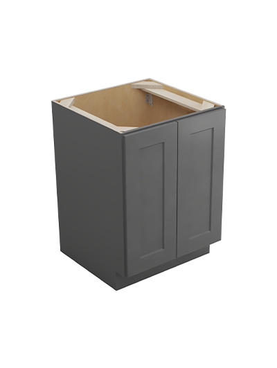 Shaker Grey B24fh1rs Double Full Height One Rollout Shelf Base Closed