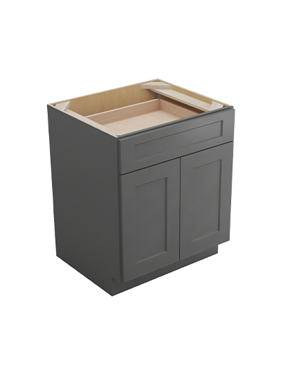 Shaker Grey B271rs Double Door One Rollout Shelf Base Closed