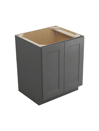 Shaker Grey B27fh1rs Double Full Height One Rollout Shelf Base Closed