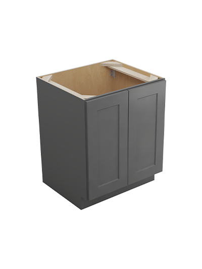 Shaker Grey B27fh2rs Double Full Height Two Rollout Shelf Base Closed