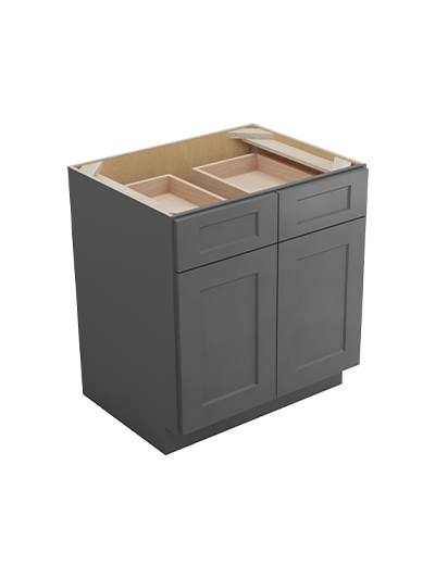 Shaker Grey B301rs Double Door One Rollout Shelf Base Closed