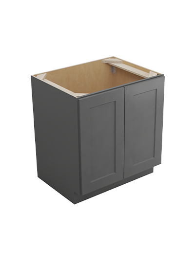 Shaker Grey B30fh1rs Double Full Height One Rollout Shelf Base Closed