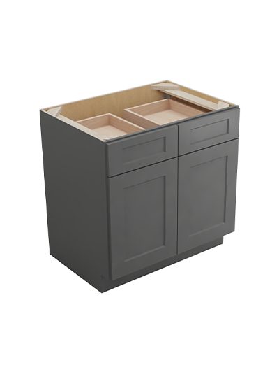 Shaker Grey B331rs Double Door One Rollout Shelf Base Closed