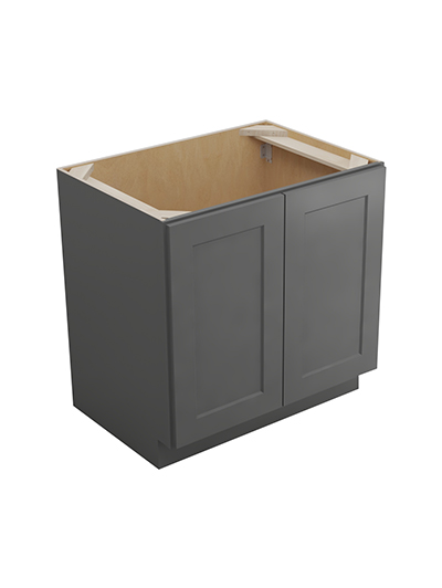 Shaker Grey B33fh1rs Double Full Height One Rollout Shelf Base Closed