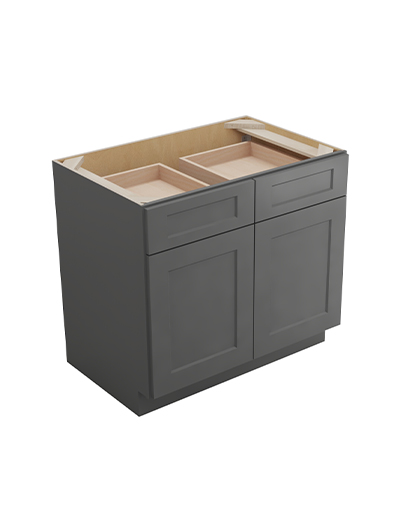 Shaker Grey B361rs Double Door One Rollout Shelf Base Closed