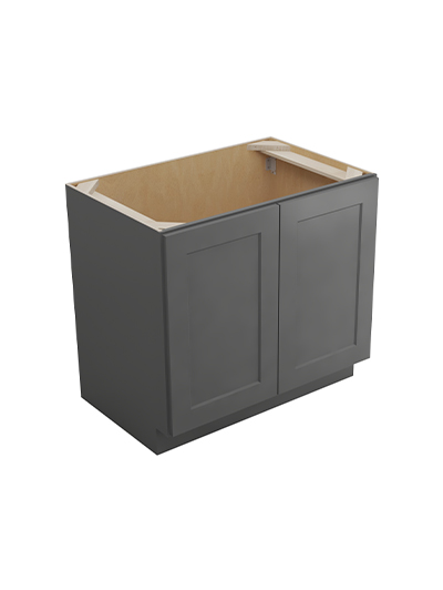 Shaker Grey B36fh1rs Double Full Height One Rollout Shelf Base Closed