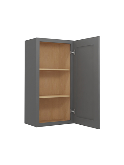 SG-W1836: Shaker Grey 18″ Single Door 36″ High Wall Cabinet