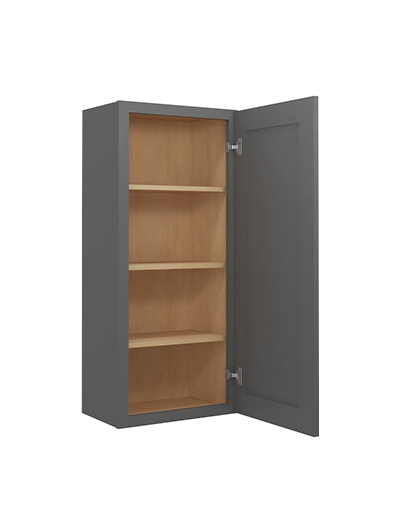 SG-W1842: Shaker Grey 18″ Single Door 42″ High Wall Cabinet