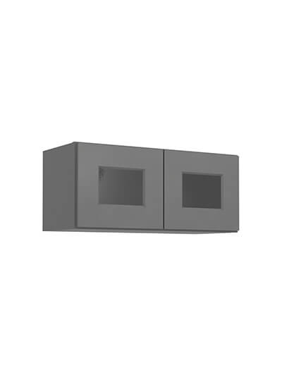 Shaker Grey W2712gd Glass Door Wall Stacker Cabinet Closed