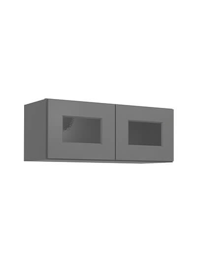 Shaker Grey W3012gd Glass Door Wall Stacker Cabinet Closed