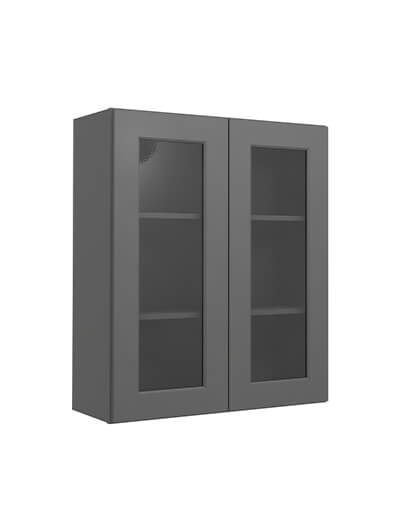 Shaker Grey W3036gd Glass Door Wall Cabinet Closed