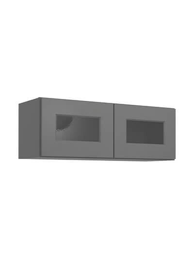 Shaker Grey W3312gd Glass Door Wall Stacker Cabinet Closed