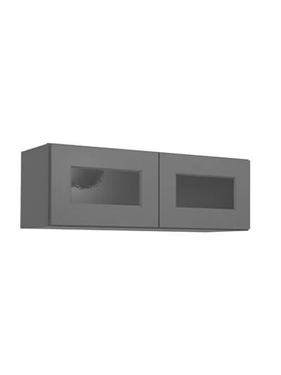 Shaker Grey W3612gd Gllass Door Wall Stacker Cabinet Closed