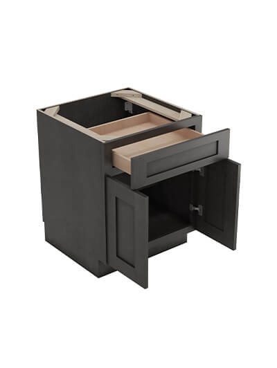 AG-B24B: Greystone Shaker 24″ 1 Drawer 2 Door Base Cabinet