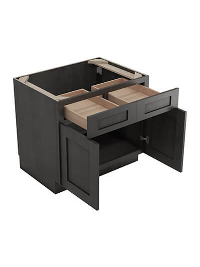AG-B33B: Greystone Shaker 33″ 2 Drawer 2 Door Base Cabinet