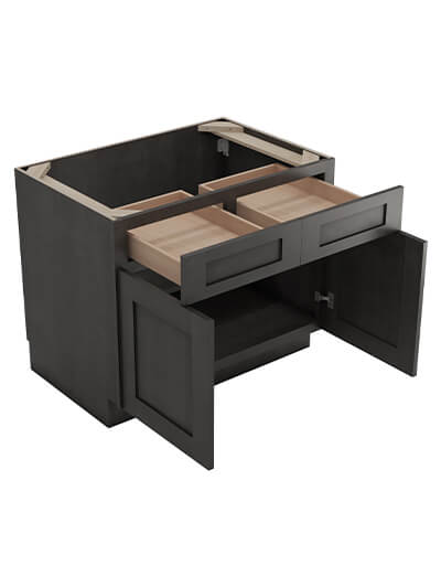 AG-B36B: Greystone Shaker 36″ 2 Drawer 2 Door Base Cabinet
