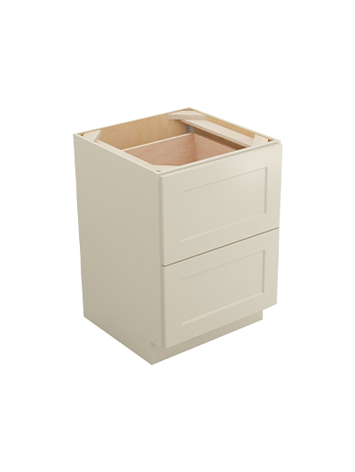 Shaker Antique White 2db24 Two Drawer Base Closed
