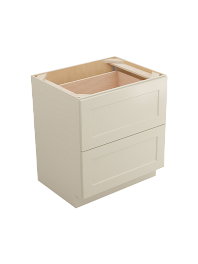 Shaker Antique White 2db30 Two Drawer Base Closed