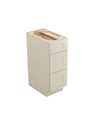 Shaker Antique White 3db12 Three Drawer Base Closed