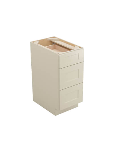 Shaker Antique White 3db15 Three Drawer Base Closed