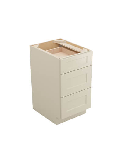Shaker Antique White 3db18 Three Drawer Base Closed
