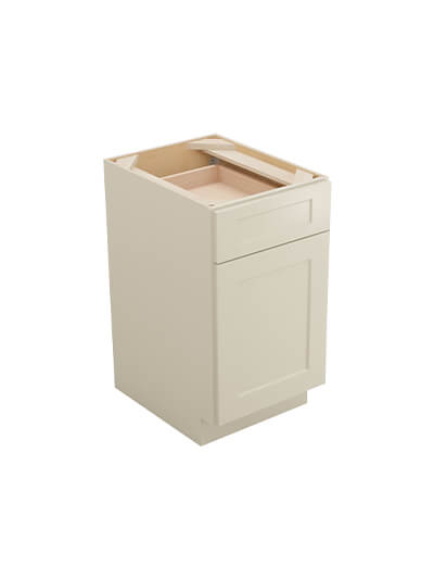 Shaker Antique White B18tcpo Base With Double Trash Can Closed