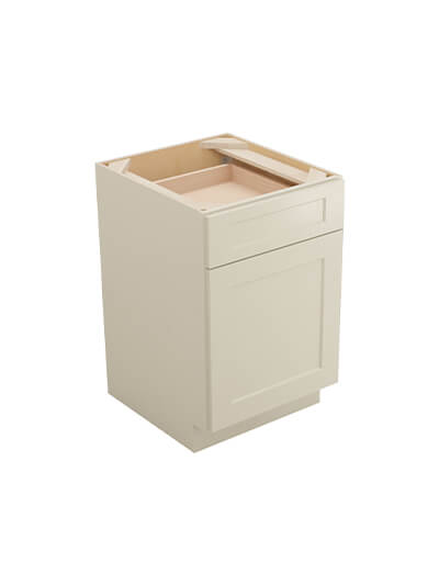 Shaker Antique White B211rs Single Drawer One Rollout Shelf Base Closed