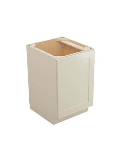 Shaker Antique White B21fh3rs Single Full Height Door Three Rollout Shelf Base Closed