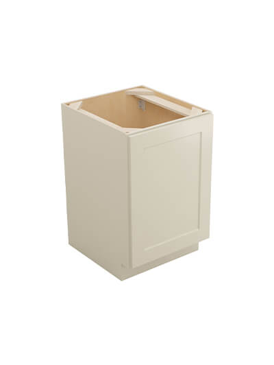 Shaker Antique White B21fhtcpo Full Height Door Base With Double Trash Can Closed