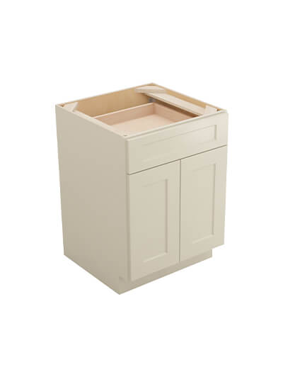Shaker Antique White B241rs Double Door One Rollout Shelf Base Closed