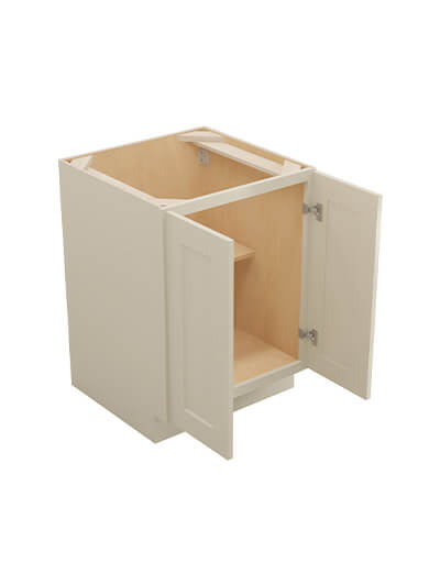 SA-B24FH: Shaker Antique White 24″  Double Door Base Cabinet