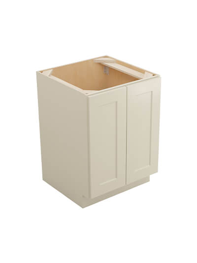Shaker Antique White B24fh3rs Double Full Height Three Rollout Shelf Base Closed