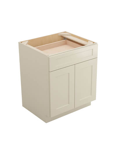Shaker Antique White B271rs Single Drawer One Rollout Shelf Base Closed