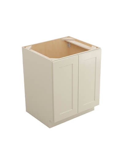 Shaker Antique White B27fh1rs Double Full Height One Rollout Shelf Base Closed