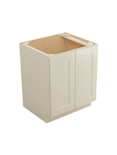 Shaker Antique White B27fh2rs Double Full Height Two Rollout Shelf Base Closed