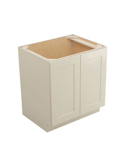 Shaker Antique White B30fh2rs Double Full Height Two Rollout Shelf Base Closed