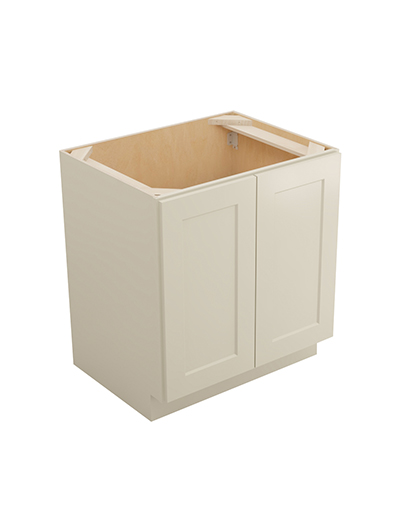 Shaker Antique White B30fh3rs Double Full Height Three Rollout Shelf Base Closed