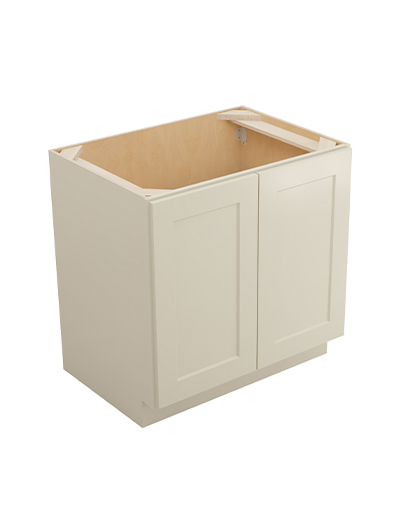 Shaker Antique White B33fh3rs Double Full Height Three Rollout Shelf Base Closed