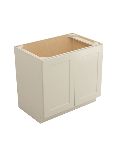 Shaker Antique White B36fh1rs Double Full Height One Rollout Shelf Base Closed