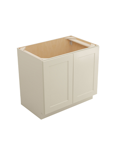 Shaker Antique White B36fh2rs Double Full Height Two Rollout Shelf Base Closed