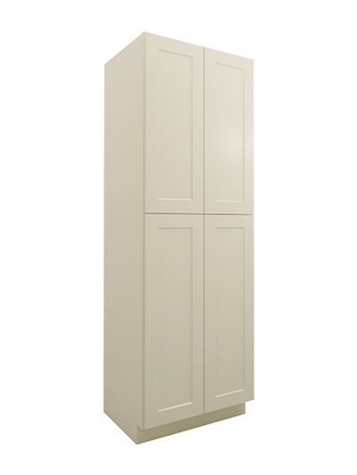 Shaker Antique White U309024 Utility Cabinet Four Doors Closed