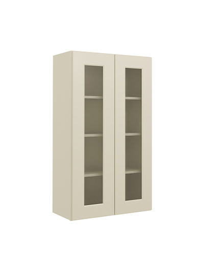 Shaker Antique White W2442gd Glass Door Wall Closed