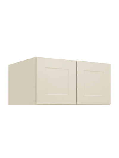 Shaker Antique White W301524 Wall Refrigerator Cabinet Closed