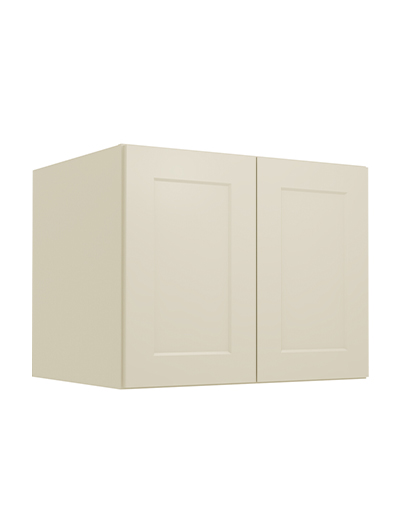 Shaker Antique White W302424 Wall Refrigerator Cabinet Closed