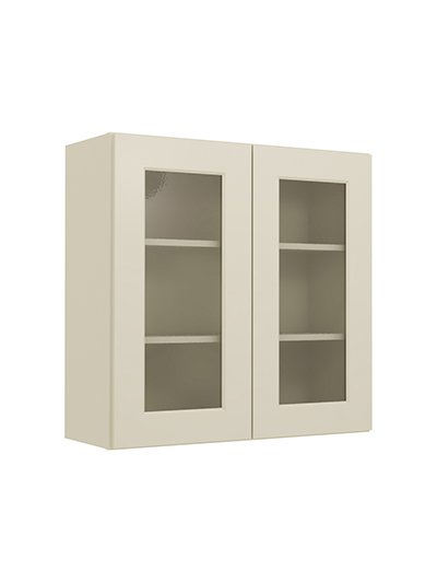 Shaker Antique White W3030gd Glass Door Wall Cabinet Closed