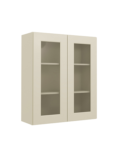 Shaker Antique White W3036gd Glass Door Wall Closed