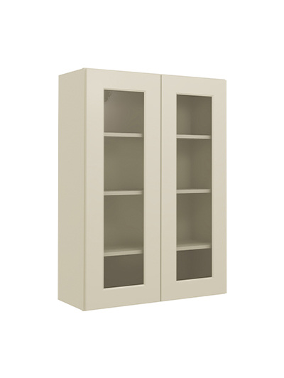 Shaker Antique White W3042gd Glass Door Wall Cabinet Closed